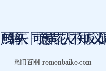 鹧鸪天·可意黄花人不知反义词是什么意思的图片